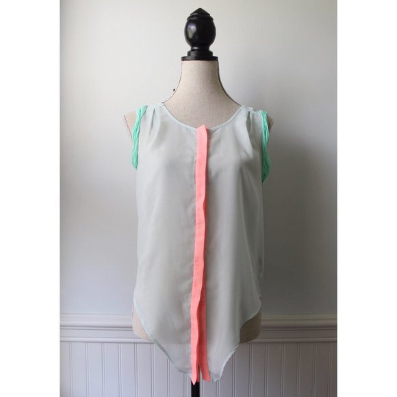 American Eagle Blue Sleeveless Tie Front Tank XS - Picture 2 of 9